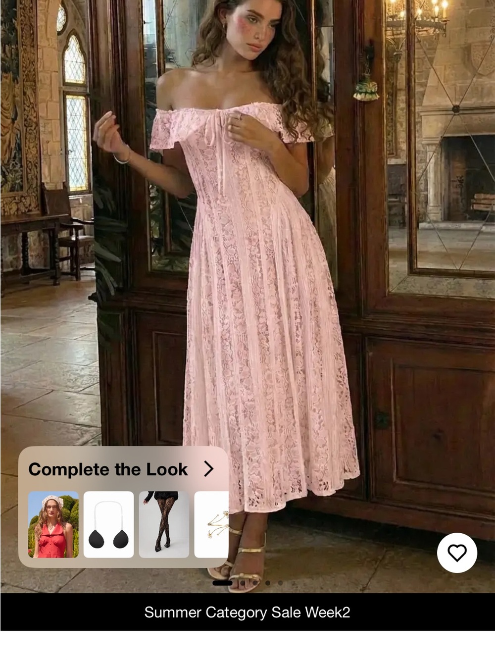 Cider Off-Shoulder Pink Lace Maxi Dress